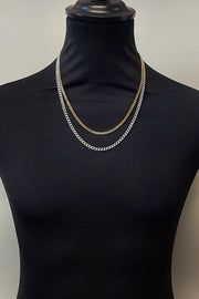 Edge Only 3.7mm Curb Chain 18ct gold vermeil and and 4.75mm curb chain in sterling silver