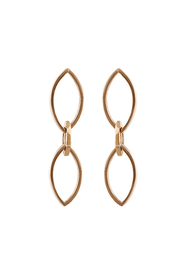 Edge Only Marquise Slice Drop Earrings in 14ct Gold