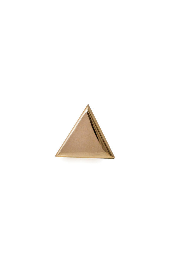 Edge Only single Triangle earring in 9 carat gold