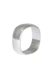 Edge Only Squared Off D Shaped Band 8mm in 9ct white gold