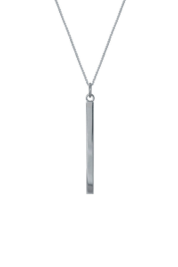 Edge Only Bar Pendant in recycled sterling silver