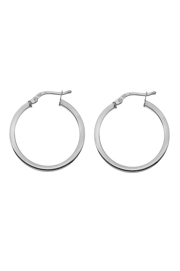 Edge Only 20mm Square wire hoops in sterling silver