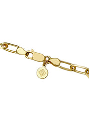 Edge Only Long Link Bracelet clasp and tag 18ct gold vermeil