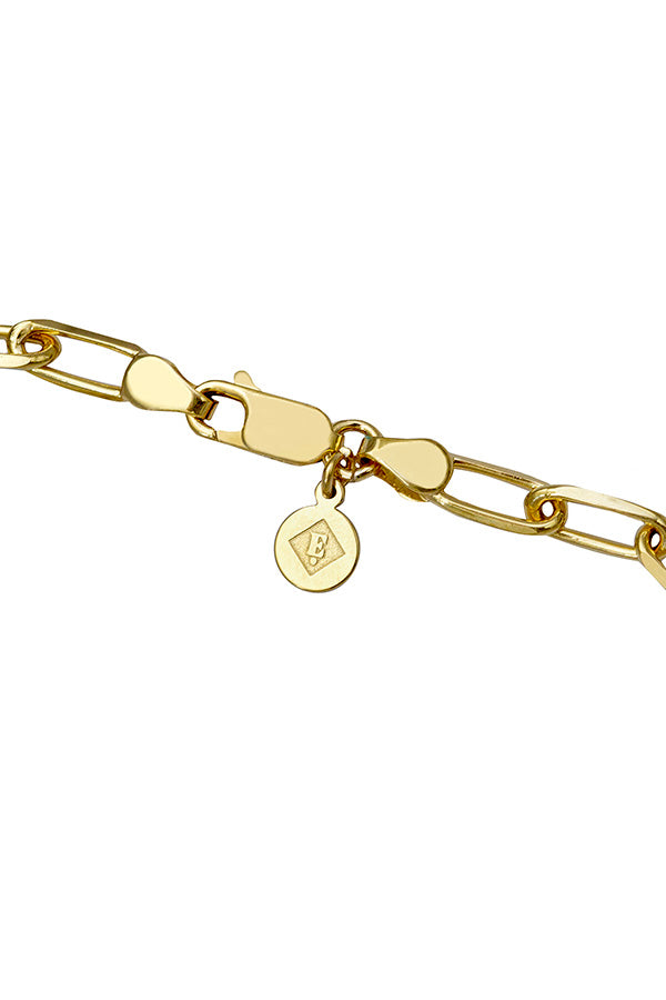Edge Only Long Link Bracelet clasp and tag 18ct gold vermeil