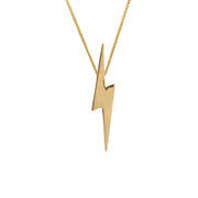 Edge Only Pointed Lightning Bolt Pendant in 18ct gold vermeil