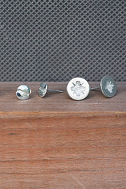 Edge Only Round-head Screw and Phillips-head Screw Earrings in sterling silver