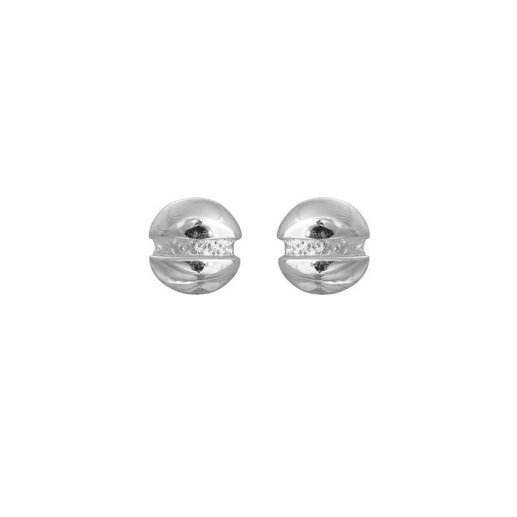 Edge Only Round-head Screw Earrings in sterling silver