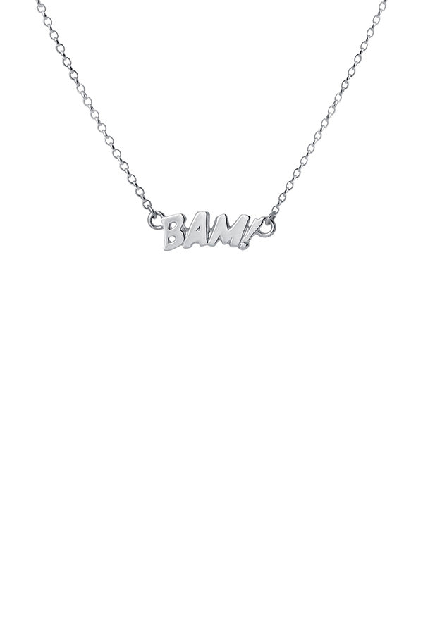 Edge Only BAM! Letters Necklace Small in sterling silver
