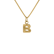Edge Only Men's B Letter Pendant in 18ct gold vermeil box chain