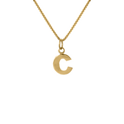Edge Only Men's C Letter Pendant in 18ct gold vermeil box chain