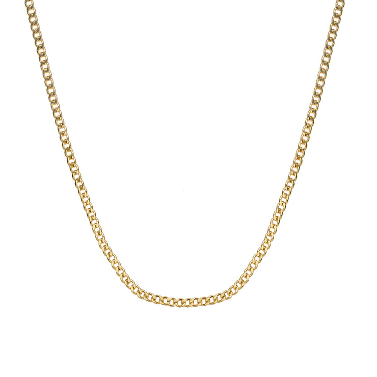 Edge Only Heavy Curb Chain in 18ct gold vermeil
