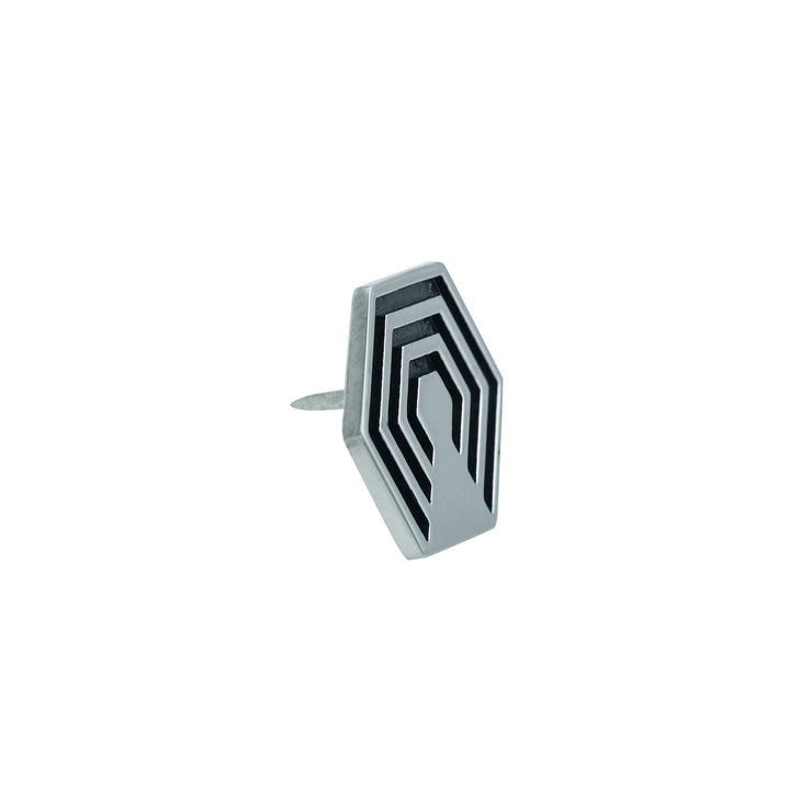 Edge Only Hexagon Pin - Black recycled sterling silver