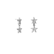 Edge Only Megastar 2 Star Drop Earrings in sterling silver