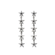 Edge Only Megastar 5 Star Drop Earrings in sterling silver black star