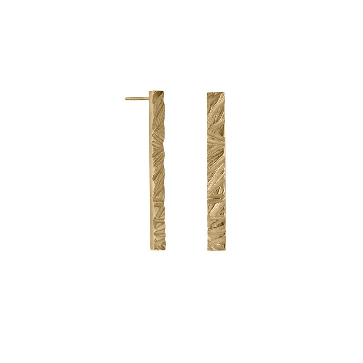 Edge Only  Rugged Bar Earrings in 18ct gold vermeil