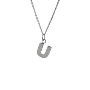 Edge Only U Letter Pendant in sterling silver