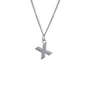 Edge Only X Letter Pendant in sterling silver