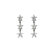 Edge Only Megastar 3 Star Drop Earrings in sterling silver