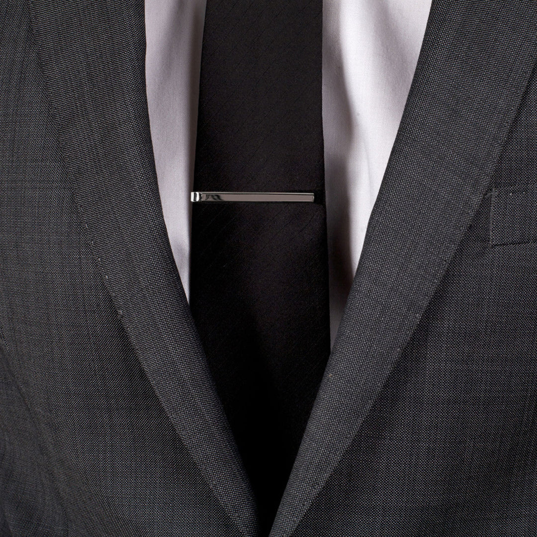 Edge Only Geometric Tie Bar in sterling silver. Tie clip