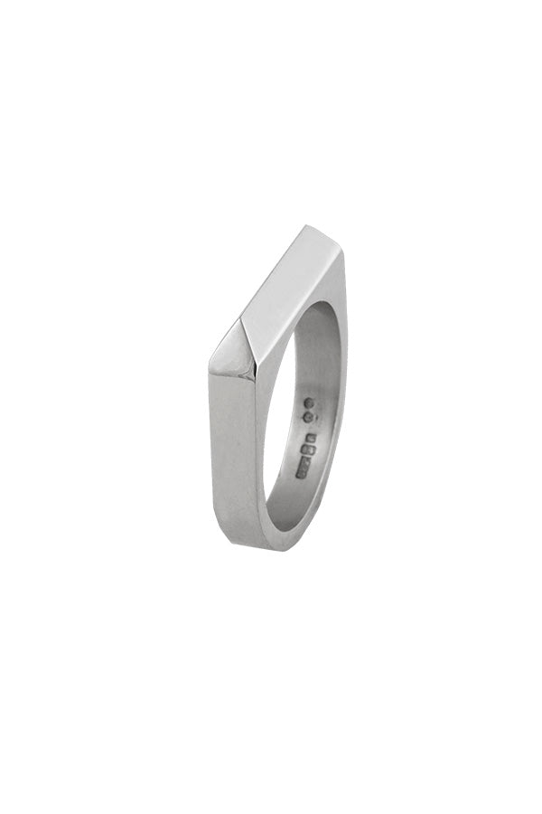 Edge Only Rooftop Ring in 14 carat white gold