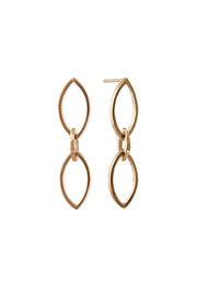 Edge Only Marquise Slice Drop Earrings in 14ct Gold