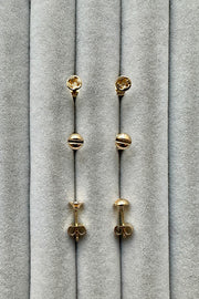 Edge Only 14ct gold mini Cross-head and Flat-head screw earrings with front and side profile