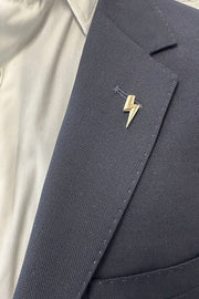 Edge Only 3D Flat Top Lightning Bolt lapel Pin solid 14ct gold 