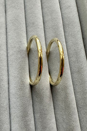 8ct gold Round Hoop Earrings 30mm. 2.6mm wire diameter