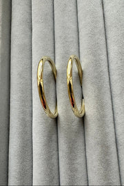 8ct gold Round Hoop Earrings 30mm. 2.6mm wire diameter