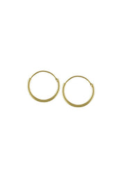 9ct Gold creole style Sleeper Hoops 13mm