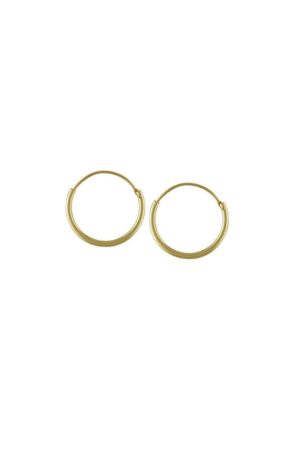 9ct Gold creole style Sleeper Hoops 13mm