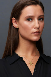 Edge Only Megastar stud earrings recycled 9ct gold, Megastar Pendant 18ct Gold Vermeil