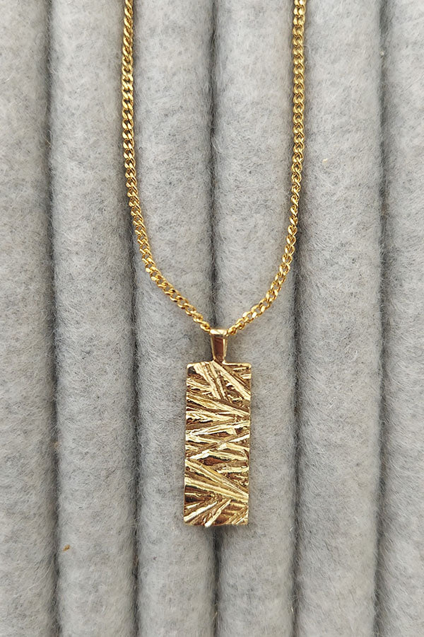 Edge Only Rugged Tag Pendant in 9 carat recycled gold