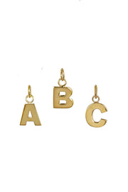 Edge Only Letter Pendant in 18ct gold vermeil. No Chain.