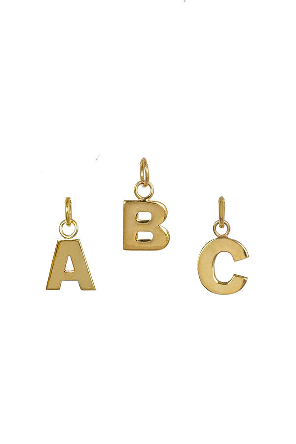 Edge Only Letter Pendant in 18ct gold vermeil. No Chain.