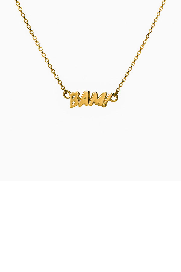 Edge Only BAM! Letters Necklace Small in 18ct gold vermeil