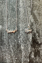 Edge Only - BAM! Letters Necklace Small and Mini BAM! Pendant in recycled sterling silver