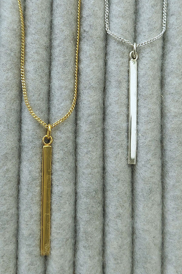 Edge Only Bar Pendant in 18ct gold vermeil and sterling silver