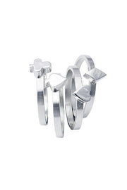 Edge Only Card Suit stacking rings in sterling silver Poker