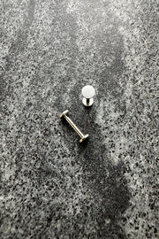 Circle Labret earrings 3mm sterling silver on marble