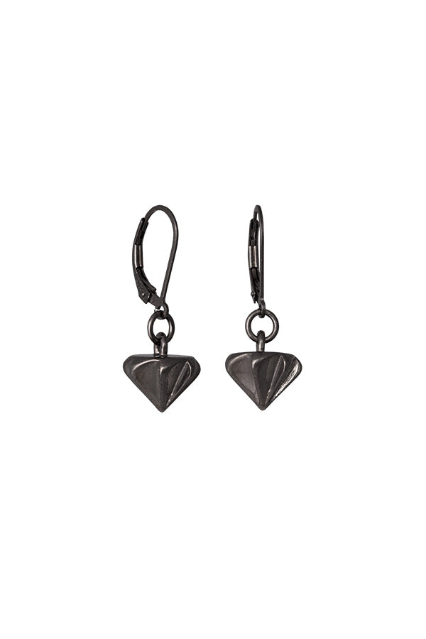 Edge Only Countersink Drop Earrings in black rhodium finish