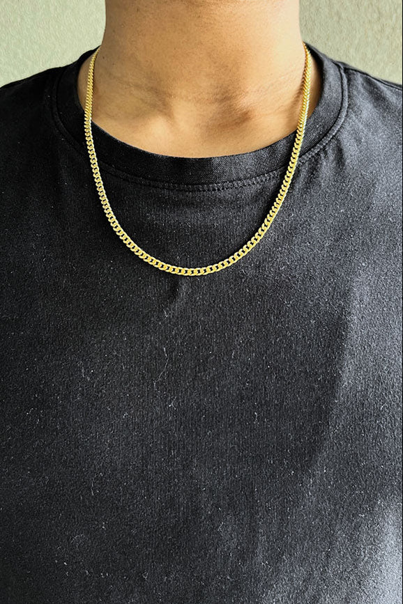 Edge Only 3.7mm Curb Chain 18ct gold vermeil