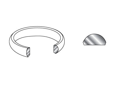 D shaped band profile drawing