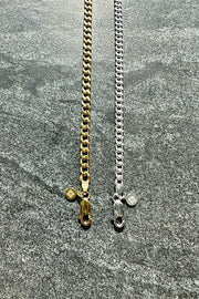 Edge Only Diamond Cut Flat Curb Bracelet in 18ct gold vermeil and Diamond Cut Curb Bracelet sterling silver