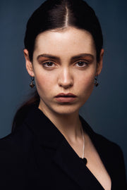 Edge Only Countersink Drop Earrings in sterling silver Black rhodium