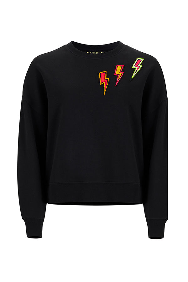 Edge Only X Jill De Burca Ladies Flat Top Lightning Bolt Sweatshirt. Organic Cotton