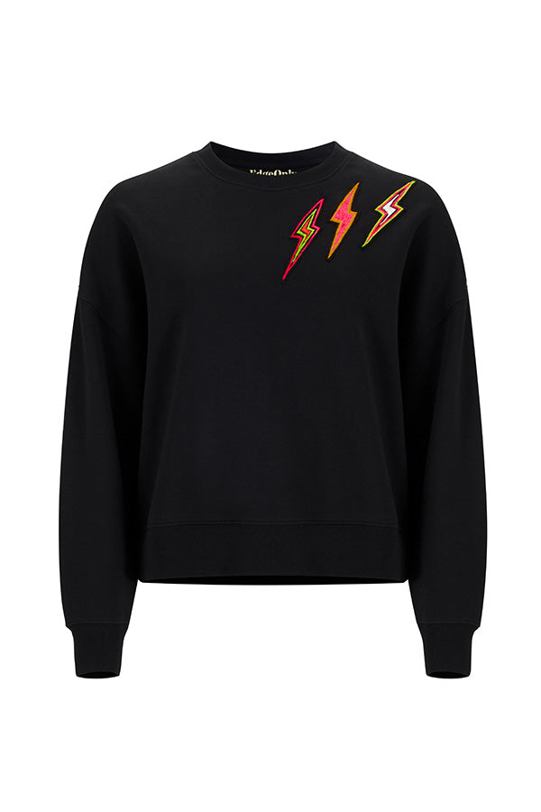 Edge Only X Jill De Burca Ladies Pointed Lightning Bolt Sweatshirt. Organic Cotton