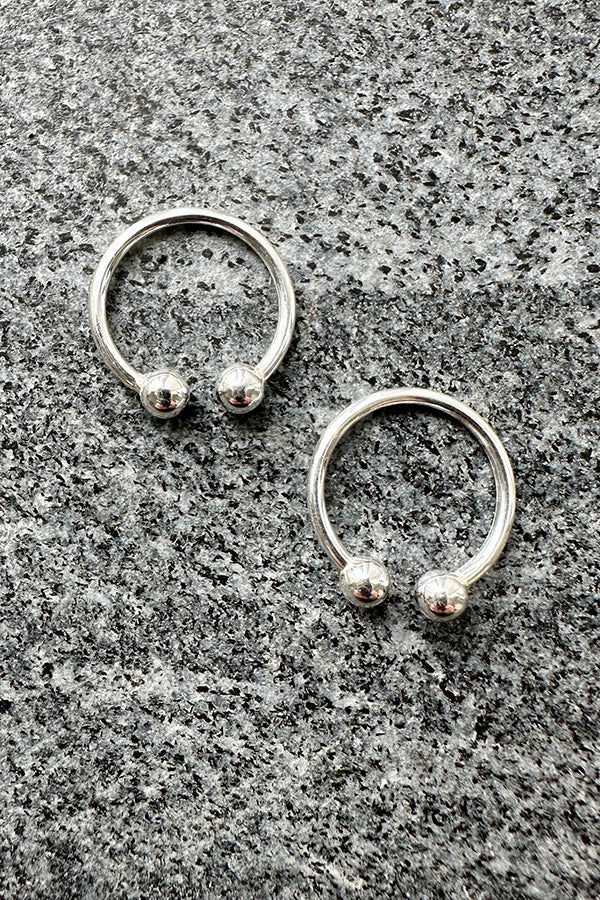 Edge Only ear cuff with balls sterling silver