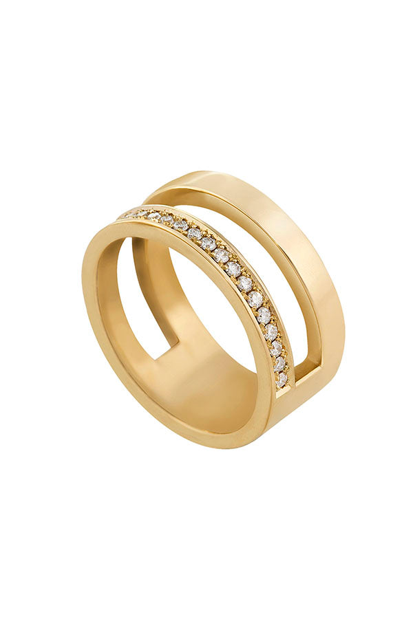 0.05 Cts Diamond Two Tone 18K Rings| Surat Diamond Jewelry