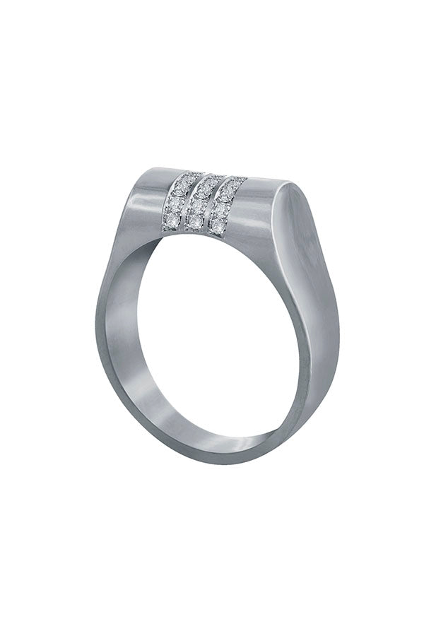 Edge Only Platinum Diamond High Top Ring